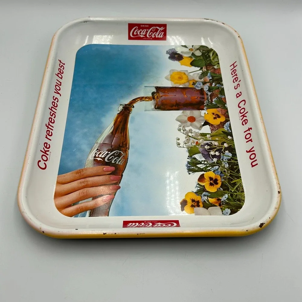 Vintage 1960's Coca Cola Coke Refreshes You Best Heres a Coke For You Pansy Tray